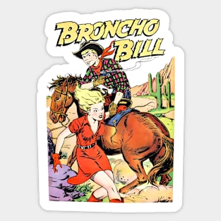 Girl Desert Broncho Bill Horse Cactus Cowboy Vintage Sticker